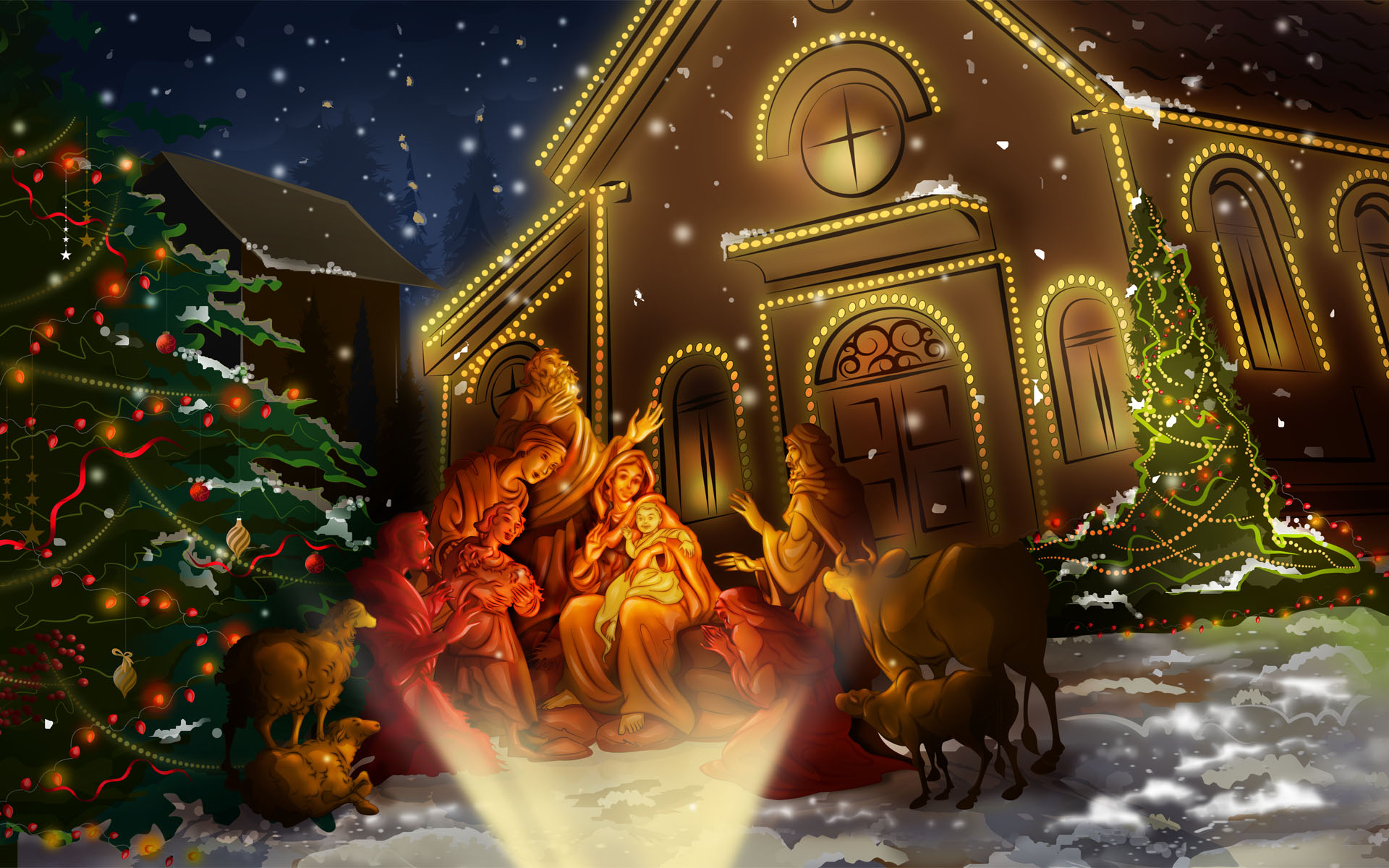 Sfondi Natalizi Con Presepe.Sfondi Natale Hd Desktop Presepio Sfondi Hd Gratis