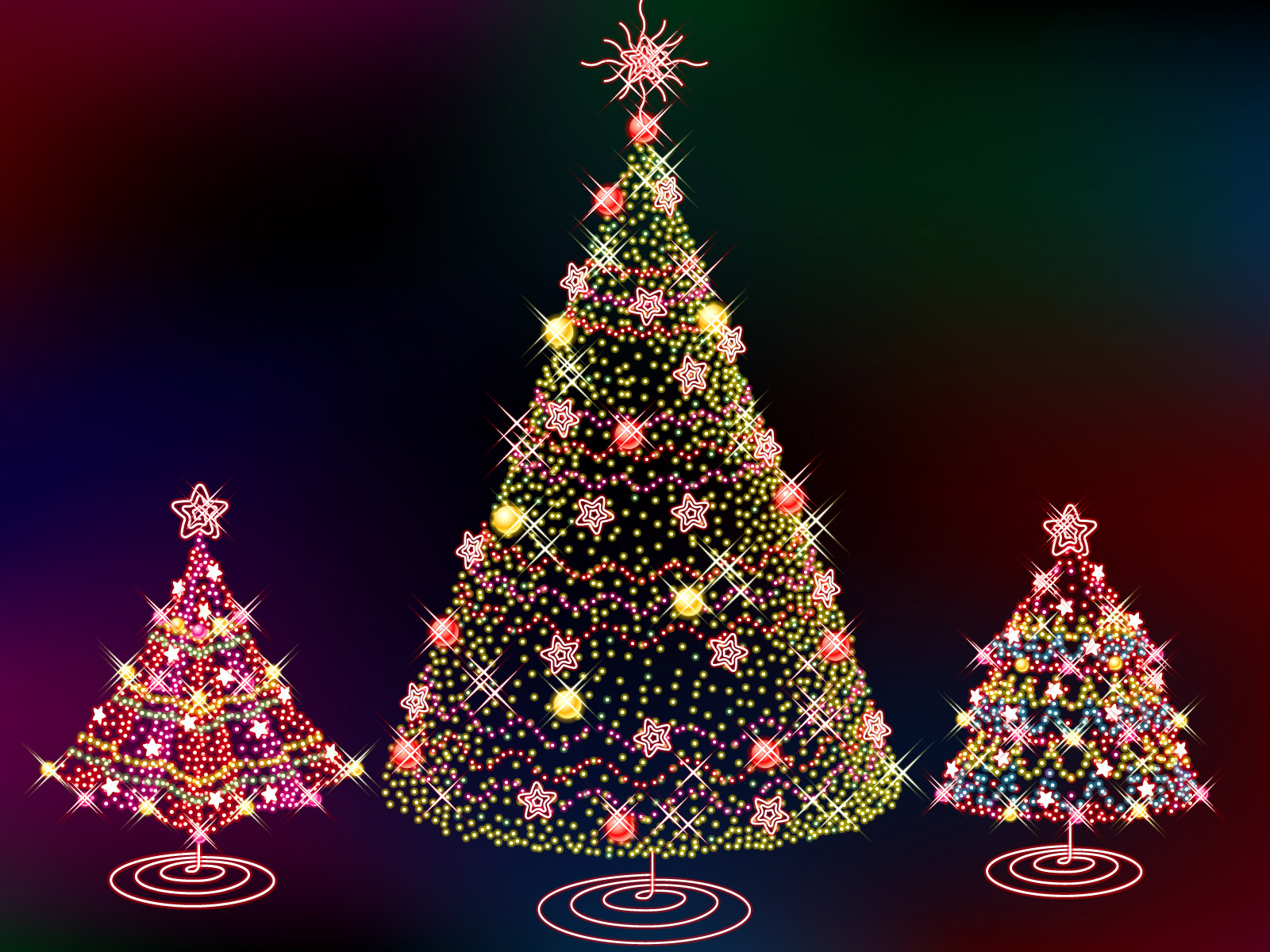 Sfondi Per Desktop Natalizi Animati.Sfondo Natale Alberi Colorati Sfondi Hd Gratis