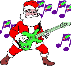 Immagine animata babbo natale rock