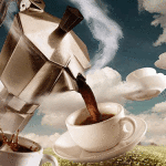 Gif animata buongiorno caffè fumante