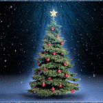 Immagine animata albero di natale luccicante