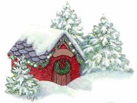 Immagine animata casetta natalizia