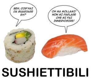 Vignetta per Facebook divertente - sushi