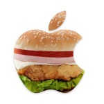 Sfondo Apple con hamburger