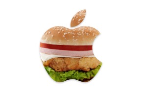 Sfondo Apple con hamburger